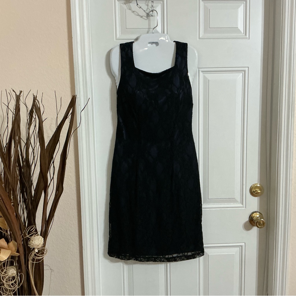 Ab Studio Black Lace Detail Dress